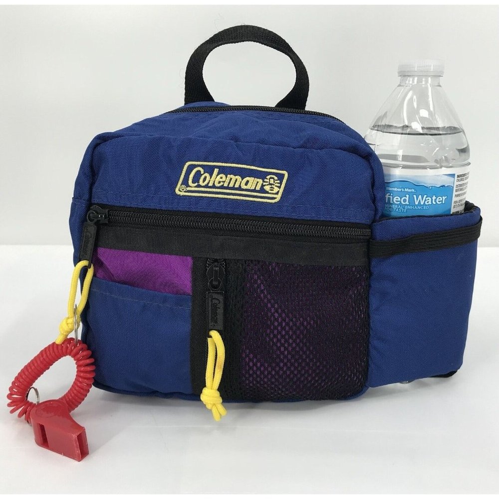 Vtg 90s Coleman‎ Unisex FANNY PACK Hiking Waist Belt Bum Bag Backpack Festival